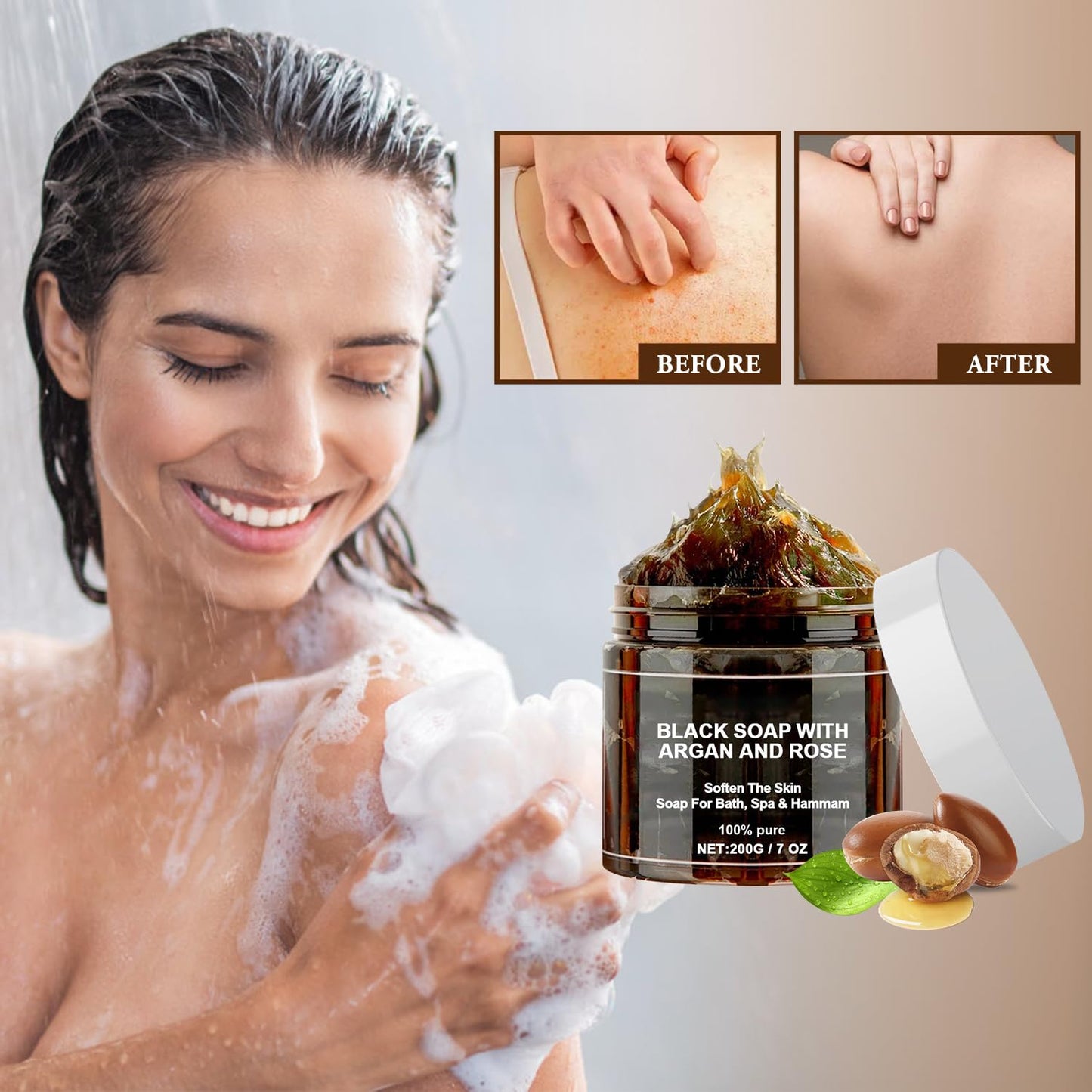 Morocco Black Beldi Soap With Argan And Rose